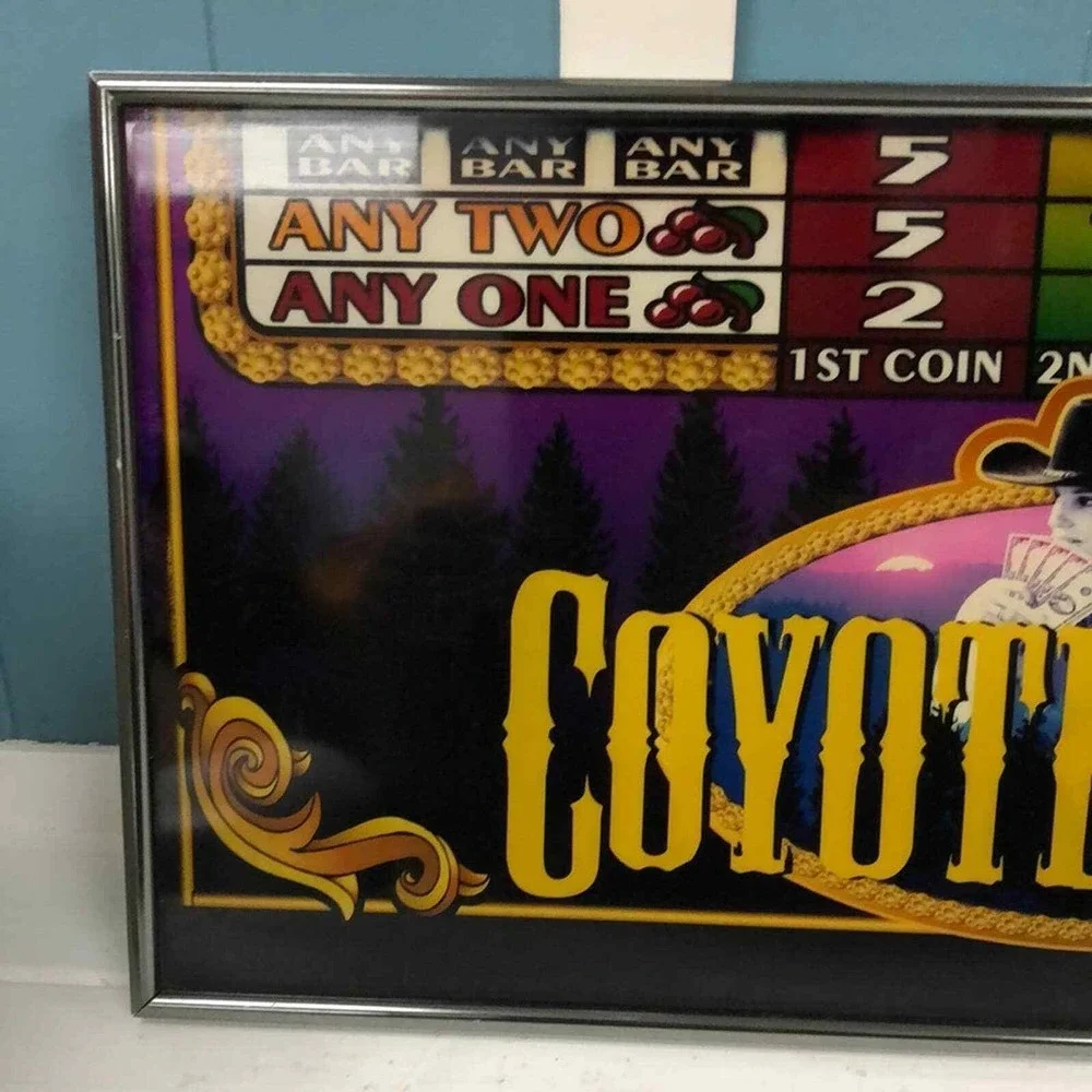 Vtg‎ Coyote Kate's Las Vegas framed framed casino glass 20